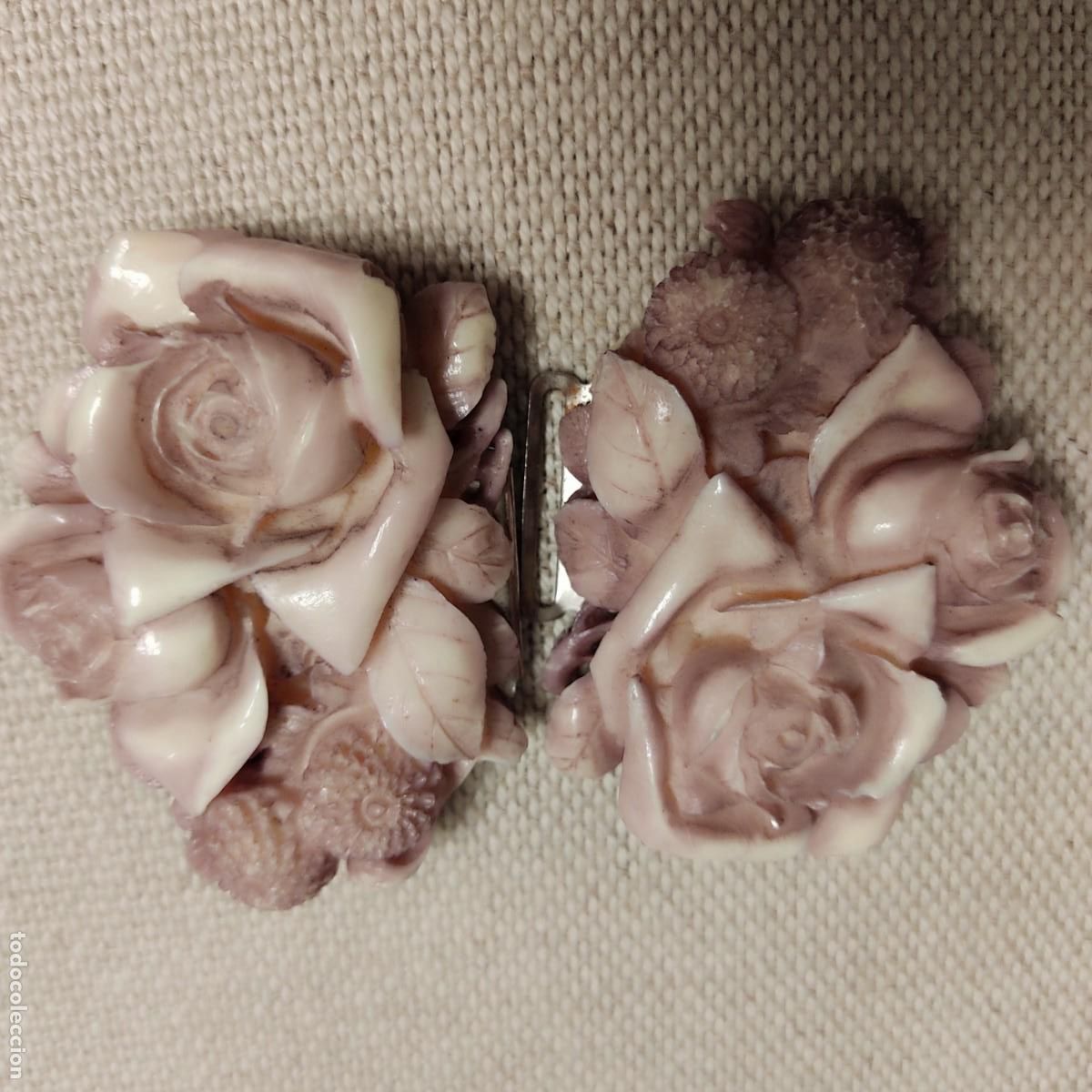 Vintage: Hebilla tallada con flores. - Foto 5