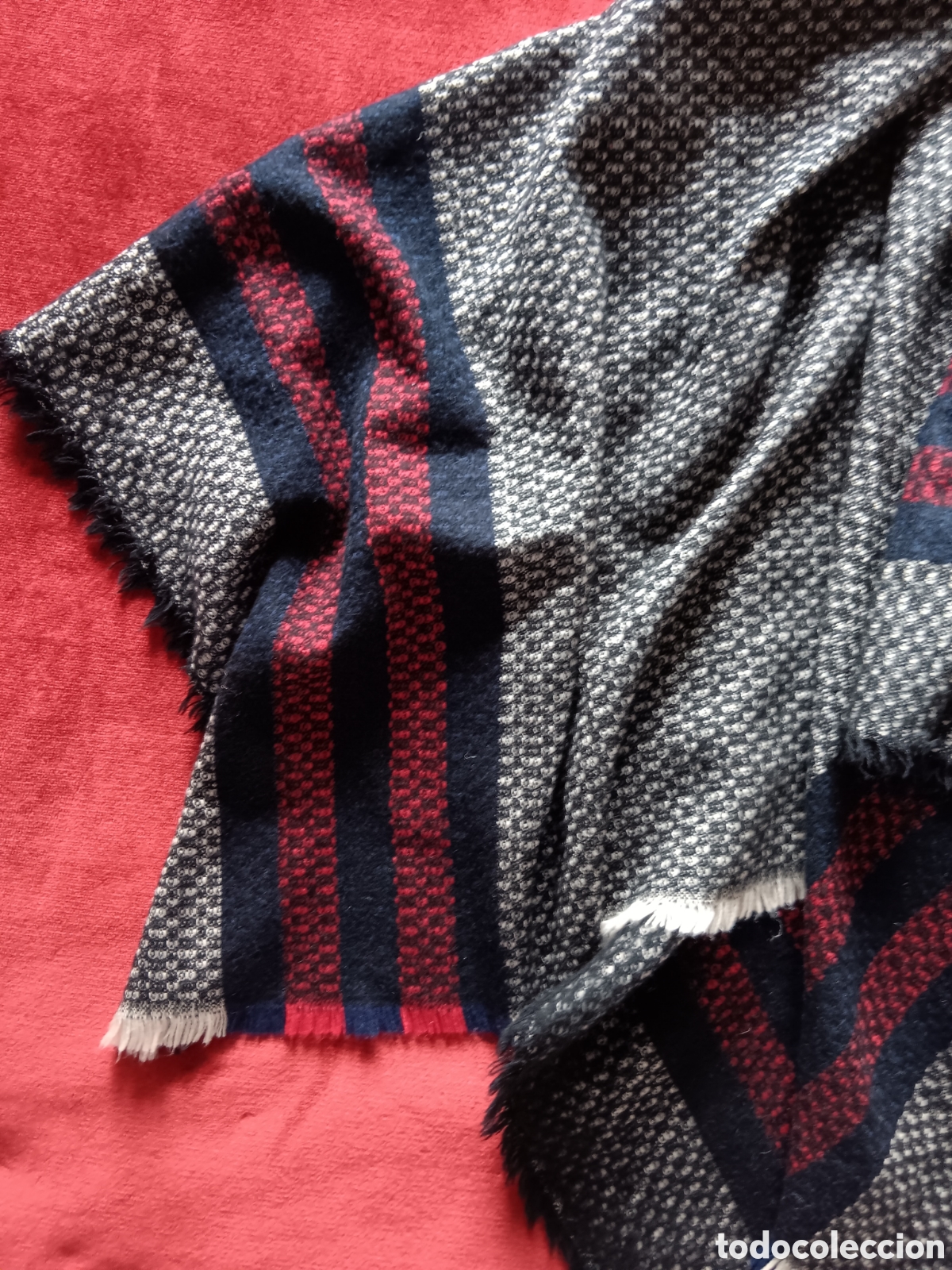 Vintage: Pashmina fondo negro, rayas - Foto 2