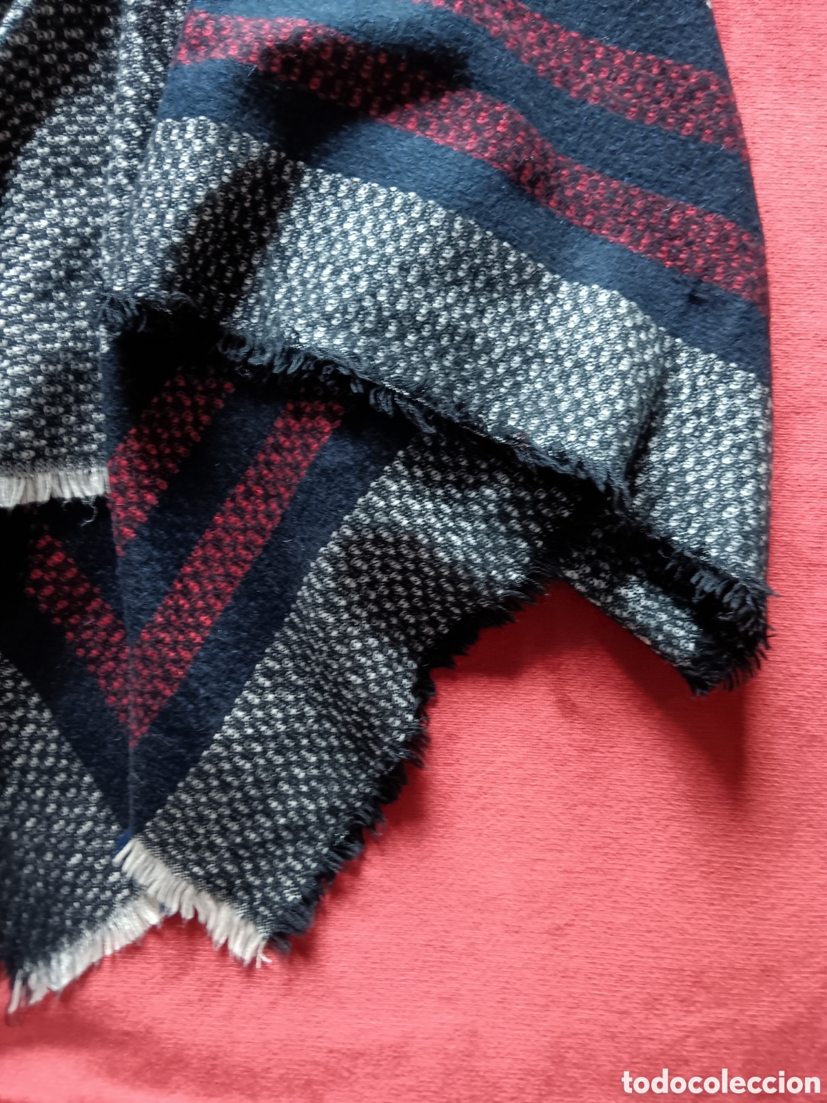 Vintage: Pashmina fondo negro, rayas - Foto 3