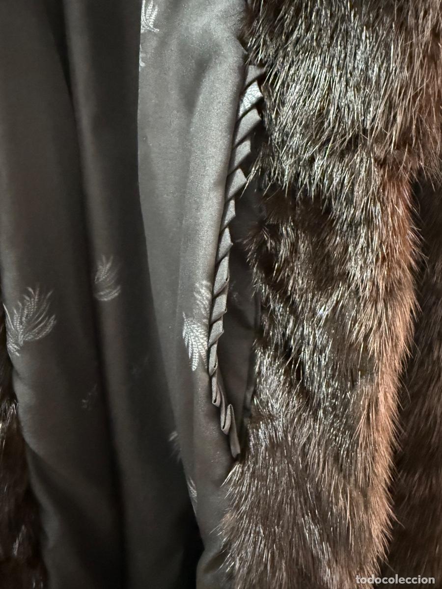 Vintage: Chaqueton / Abrigo de vis&oacute;n negro de lomos - Foto 4