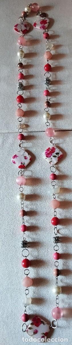 Vintage: COLLAR LARGO CUENTAS EN TONOS ROSA - Foto 3
