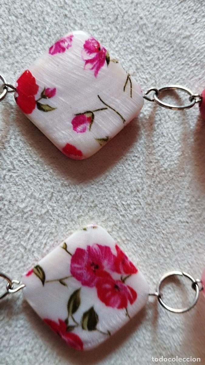Vintage: COLLAR LARGO CUENTAS EN TONOS ROSA - Foto 5