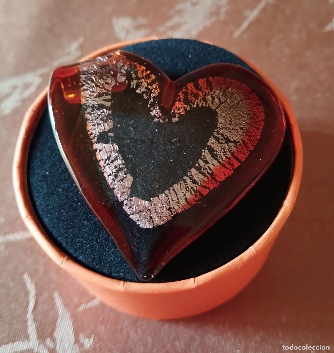 Vintage: DIJE DE CRISTAL DE MURANO EN FORMA DE CORAZ&Oacute;N - Foto 1