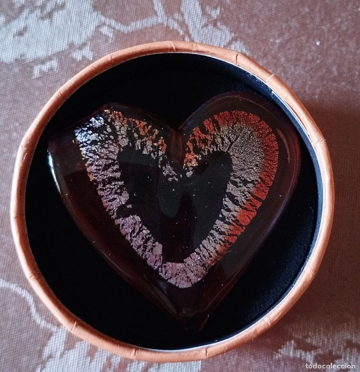 Vintage: DIJE DE CRISTAL DE MURANO EN FORMA DE CORAZ&Oacute;N - Foto 2