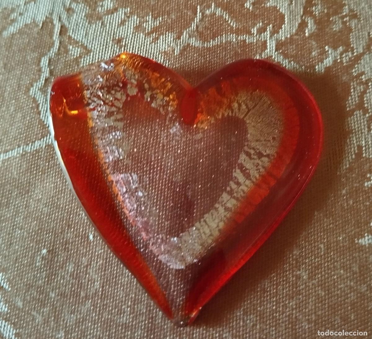 Vintage: DIJE DE CRISTAL DE MURANO EN FORMA DE CORAZ&Oacute;N - Foto 3