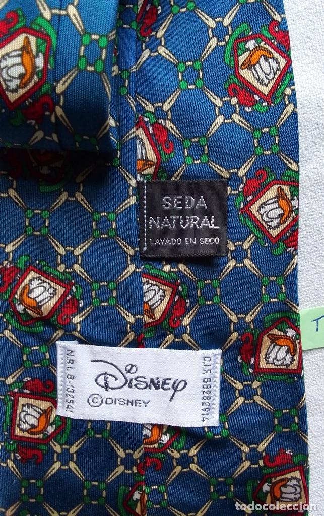 Vintage: Corbata de seda Pato Donald Disney - Foto 2