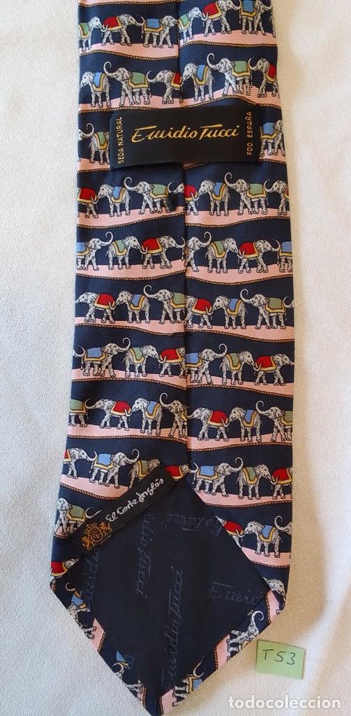 Vintage: Corbata de seda con elefantes Emidio Tucci - Foto 2