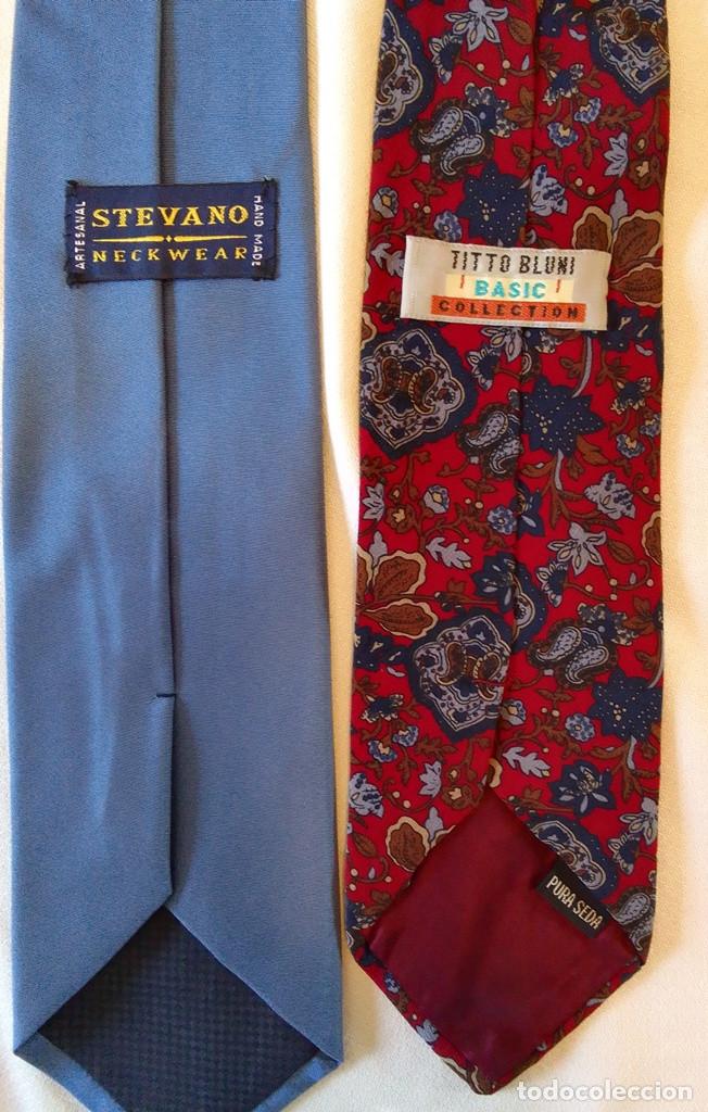 Vintage: 2 corbatas, (una de seda) Titto Bluni. + otra azul - Foto 2
