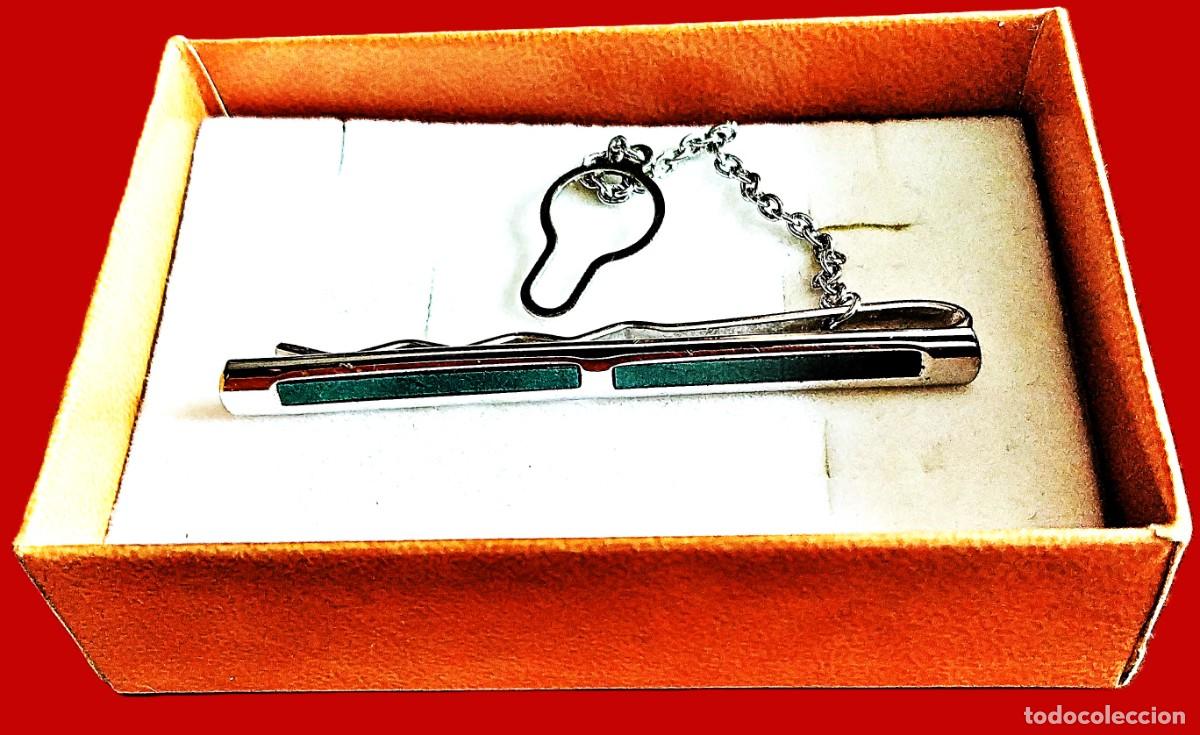 Vintage: Pasador de Corbata con Piedra Verde. - Foto 1