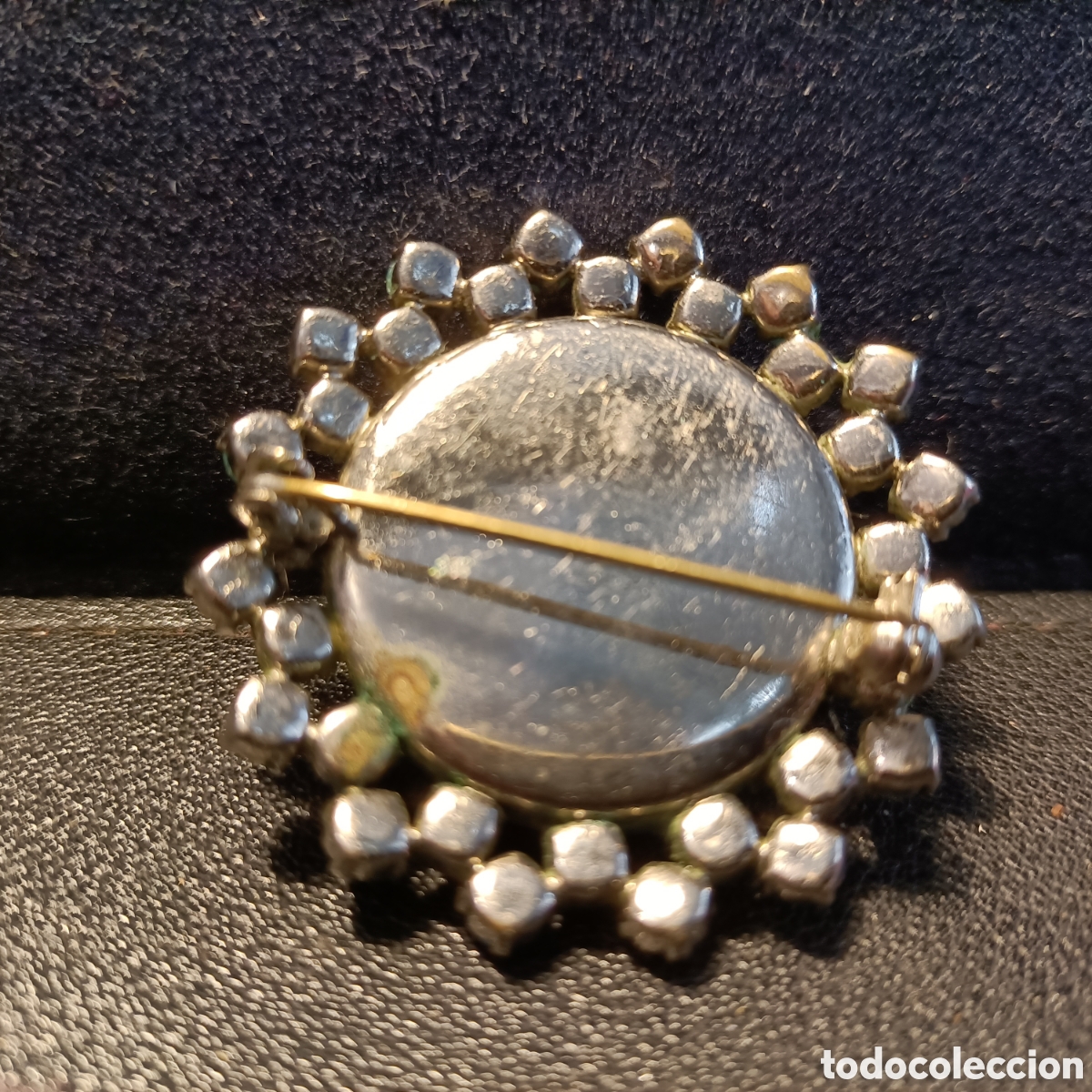 Vintage: Broche con piedra imitaci&oacute;n turquesa. - Foto 2