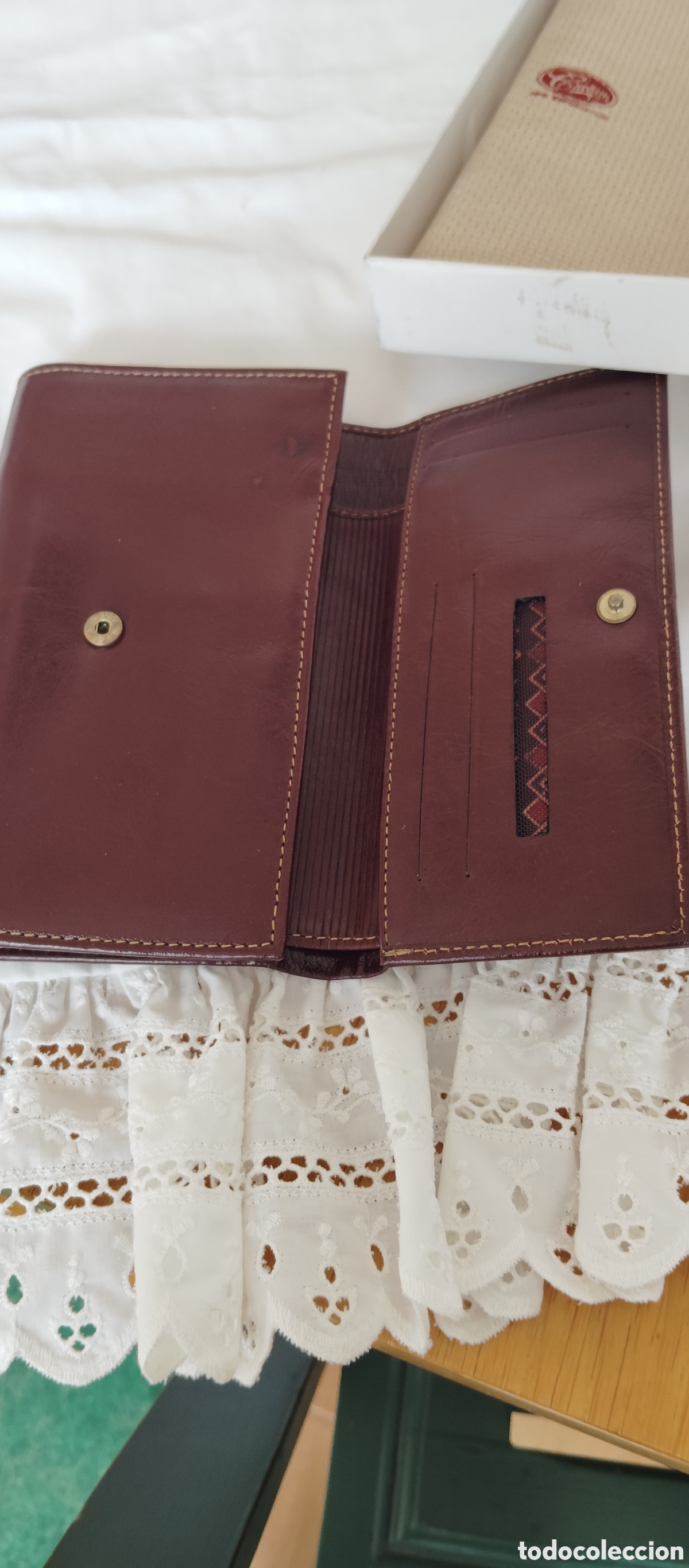 Vintage: Cartera billetera de marca, todo piel. - Foto 2