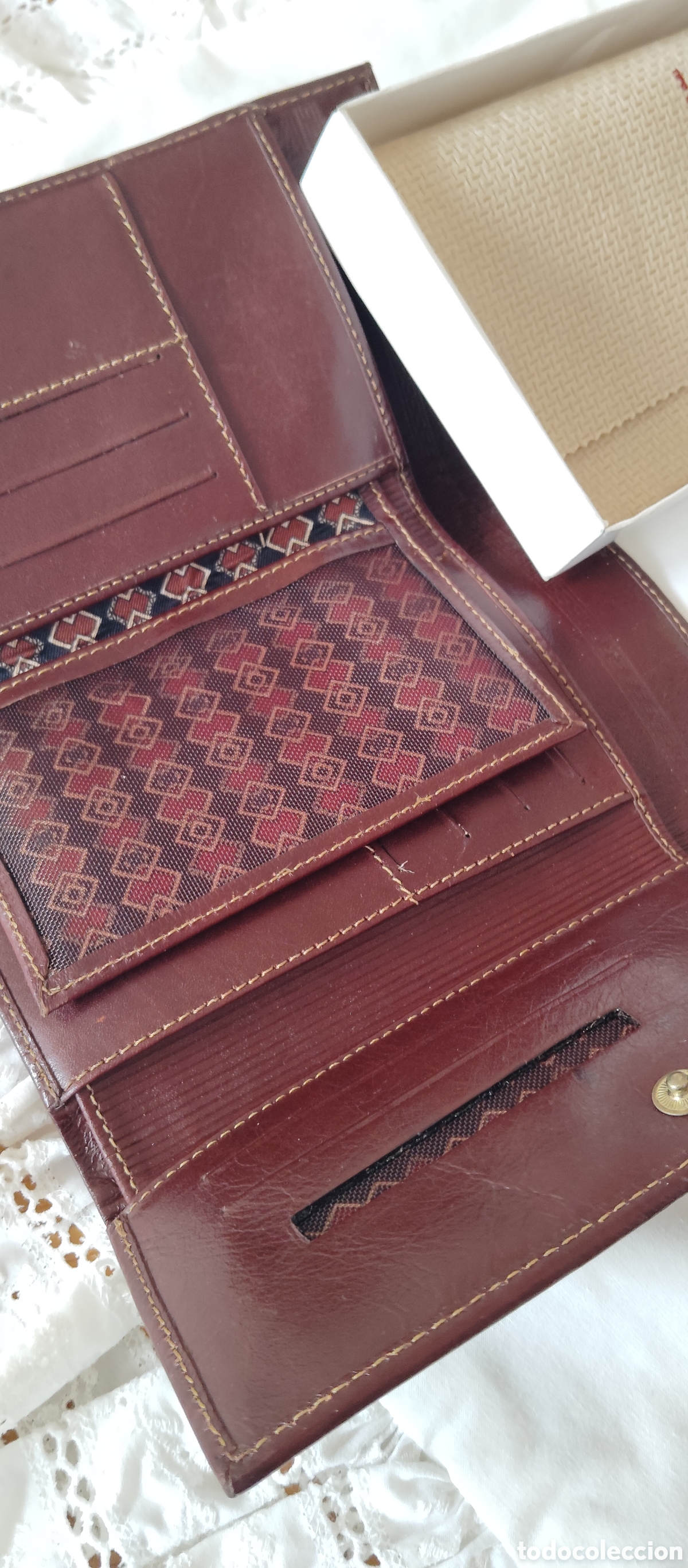 Vintage: Cartera billetera de marca, todo piel. - Foto 3