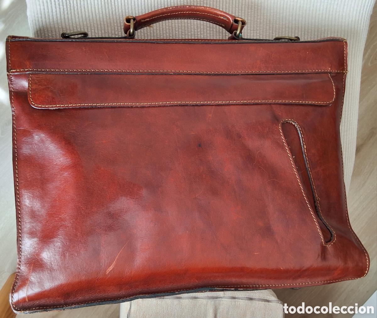 Vintage: Maletin cuero marca Pheyo con funda de protecci&oacute;n - Foto 4