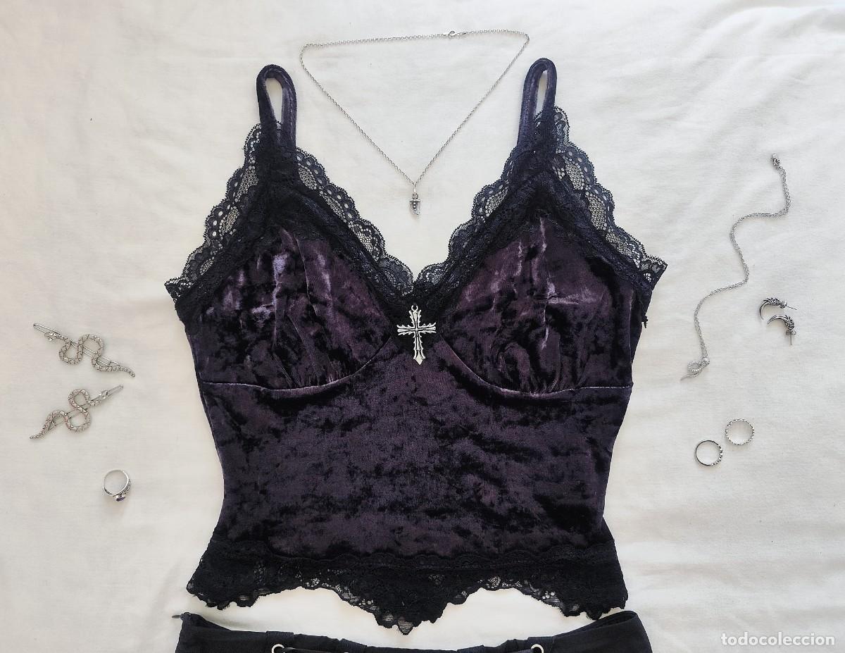 Vintage: Top morado g&oacute;tico de terciopelo - Foto 2