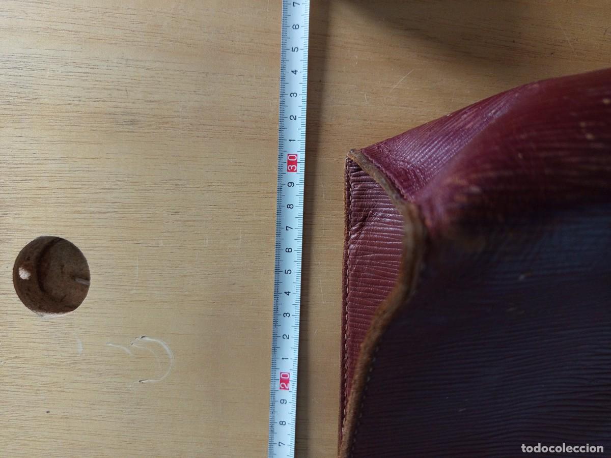 Vintage: Malet&iacute;n de cuero antiguo marr&oacute;n - Foto 9