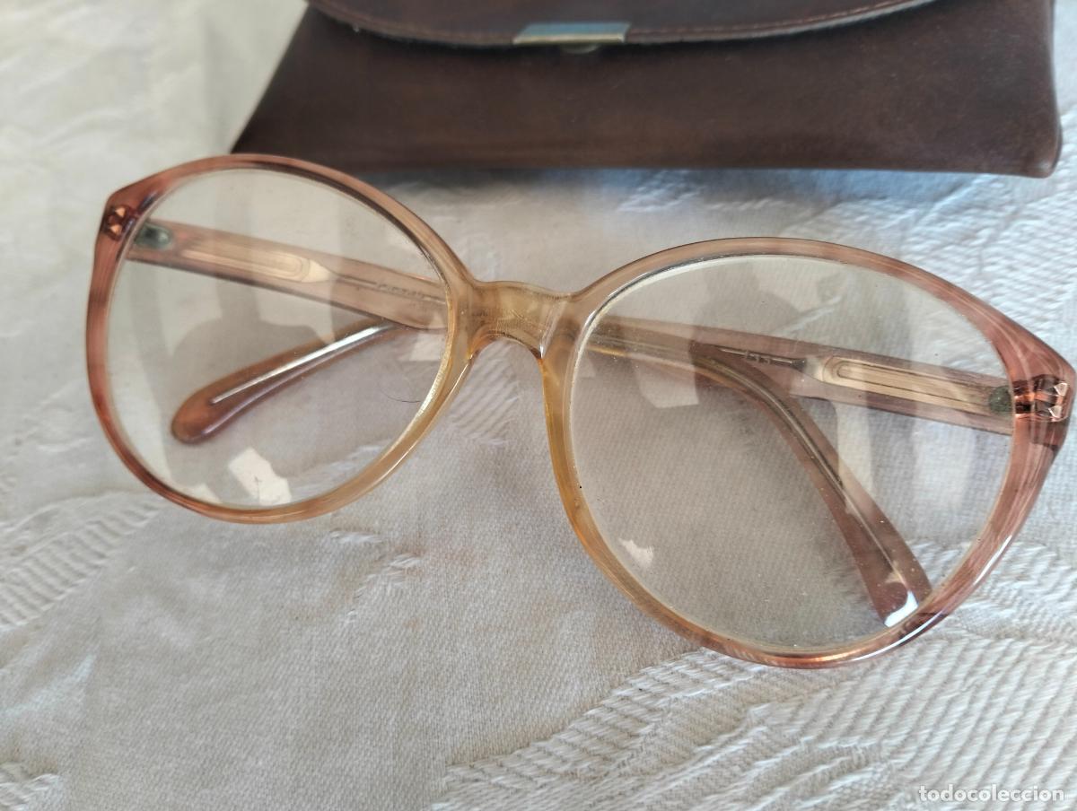 Vintage: Gafas de ver vintage con funda estuche antiguo marr&oacute;n pasta marr&oacute;n beige
