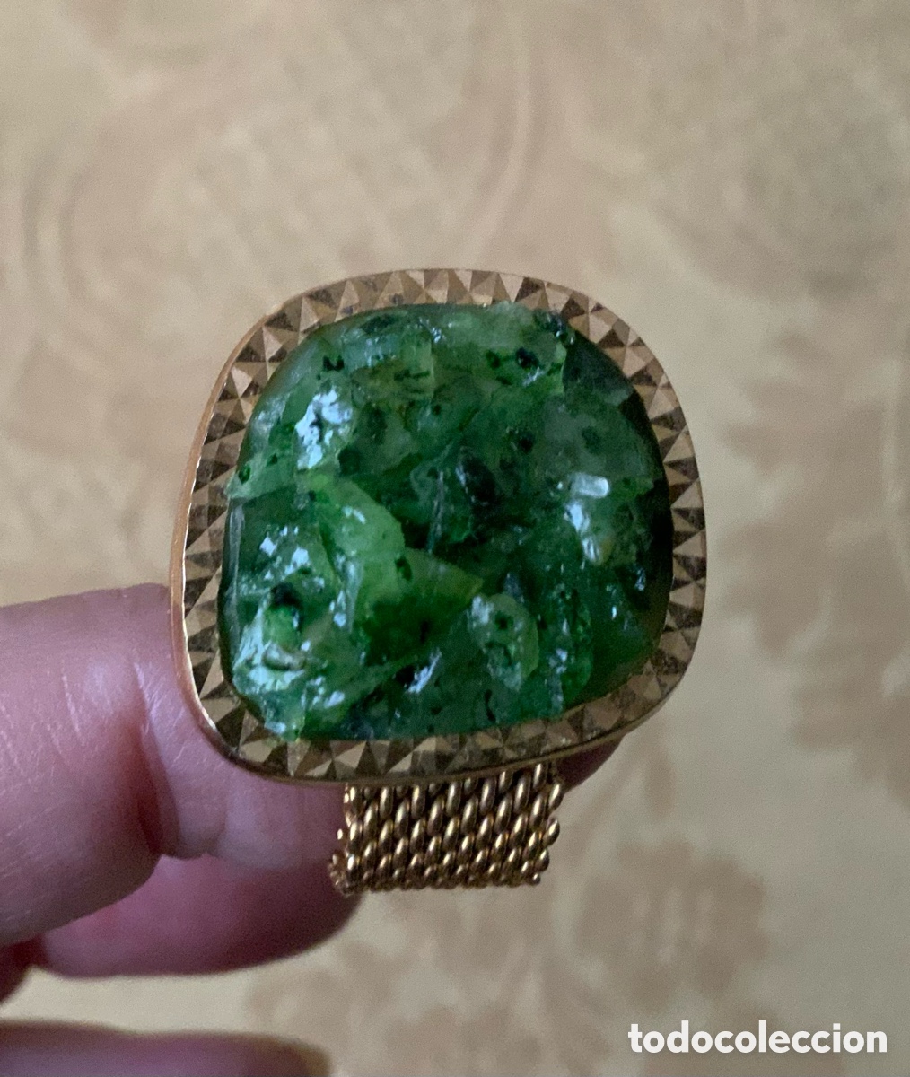 Vintage: GEMELOS VINTAGE CRISTAL VERDE - Foto 2