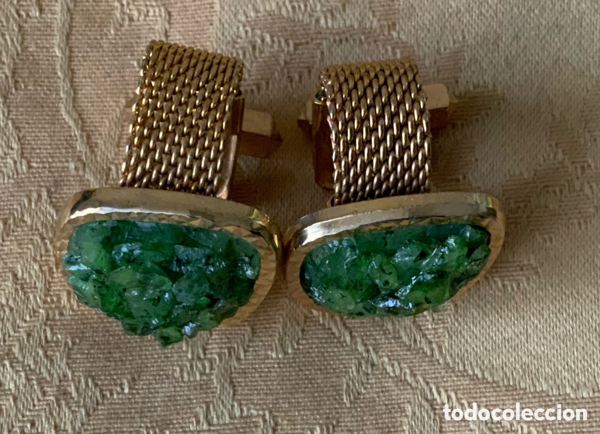 Vintage: GEMELOS VINTAGE CRISTAL VERDE - Foto 3