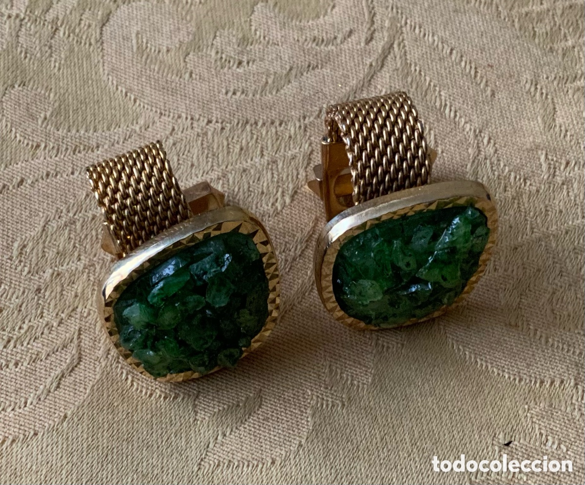 Vintage: GEMELOS VINTAGE CRISTAL VERDE - Foto 4