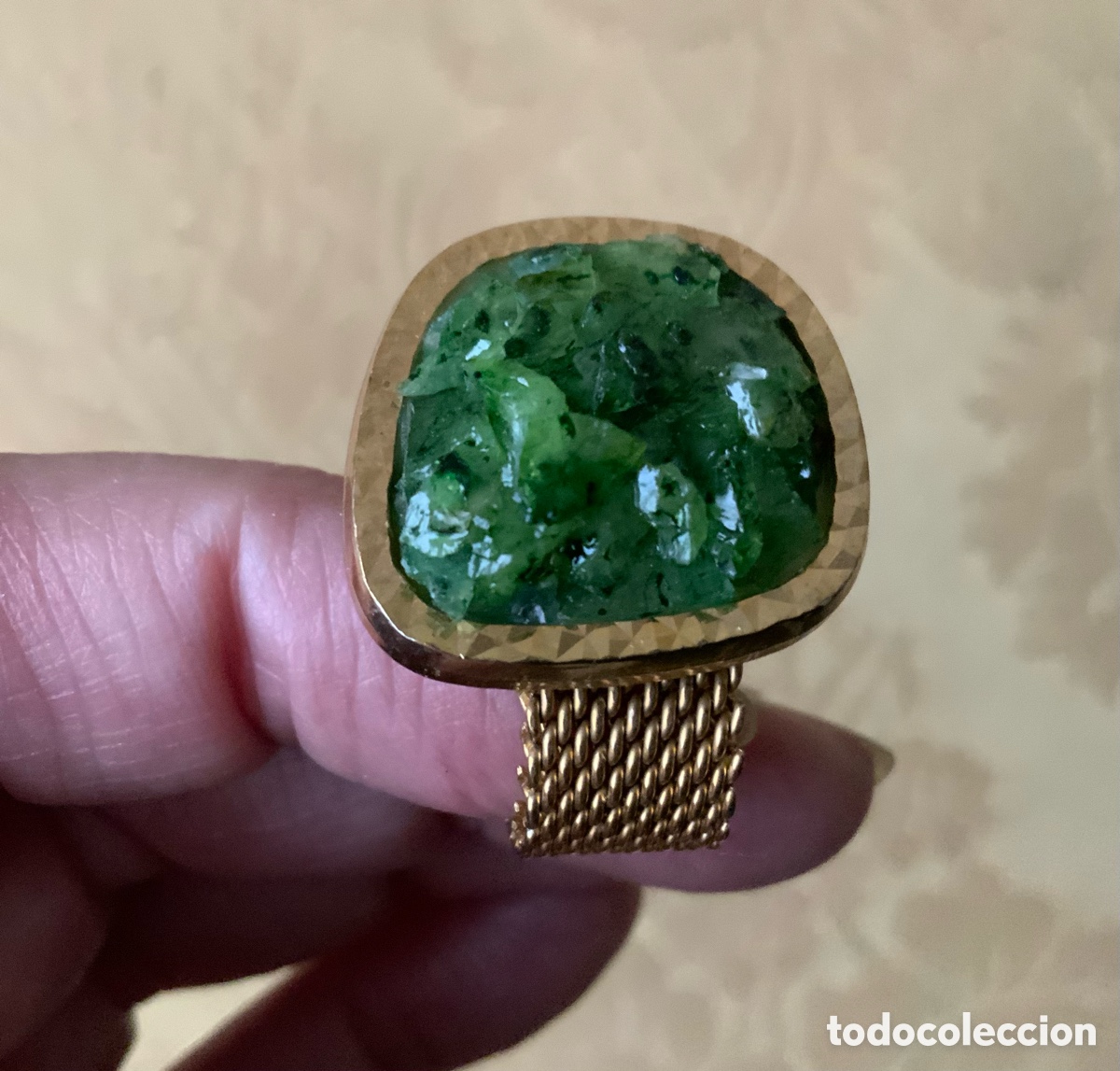 Vintage: GEMELOS VINTAGE CRISTAL VERDE - Foto 5