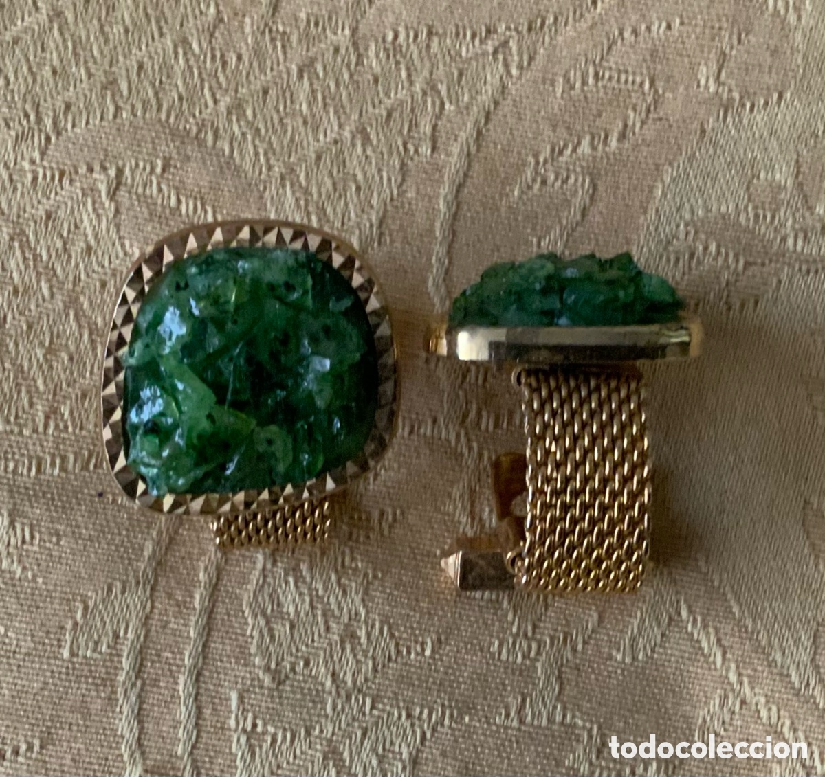Vintage: GEMELOS VINTAGE CRISTAL VERDE - Foto 6
