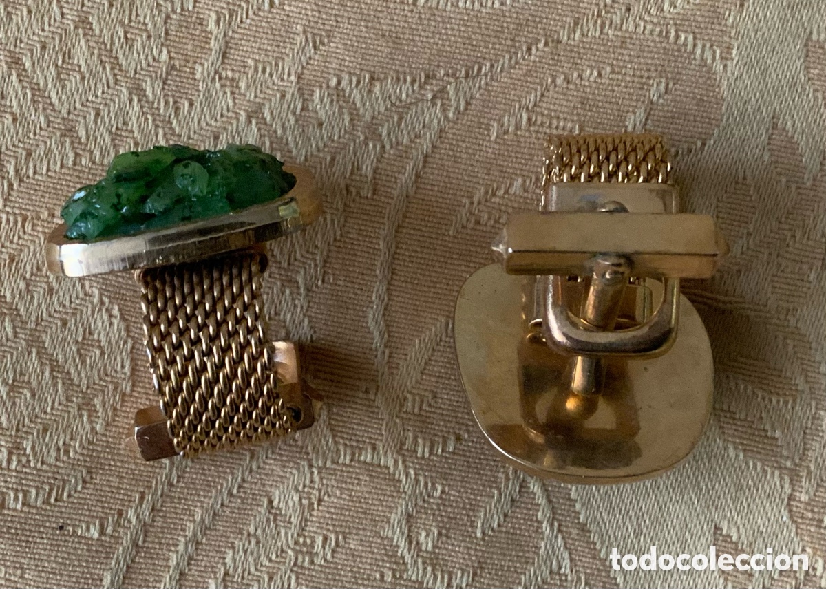 Vintage: GEMELOS VINTAGE CRISTAL VERDE - Foto 7