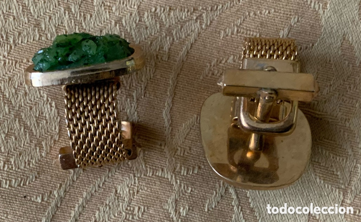 Vintage: GEMELOS VINTAGE CRISTAL VERDE - Foto 8