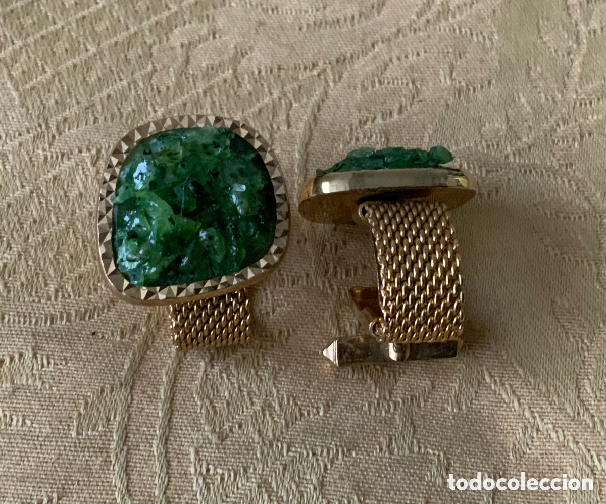 Vintage: GEMELOS VINTAGE CRISTAL VERDE - Foto 10