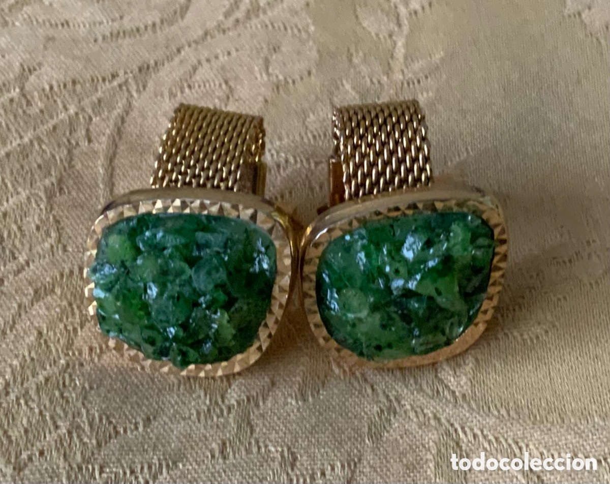 Vintage: GEMELOS VINTAGE CRISTAL VERDE - Foto 12