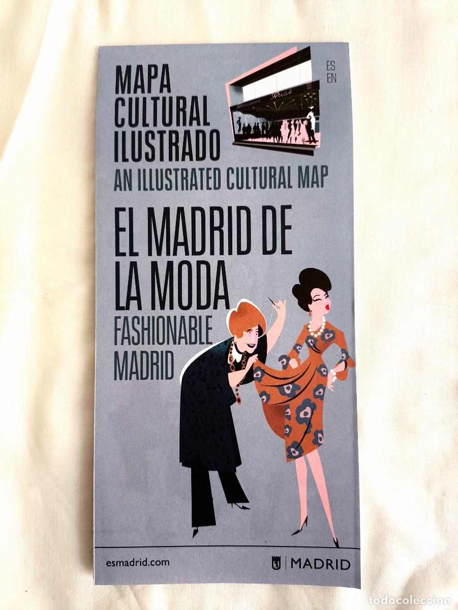 Vintage: EL MADRID DE LA MODA - MAPA PLANO ILUSTRADO - ESPA&Ntilde;OL E INGL&Eacute;S - NUEVO - Foto 3