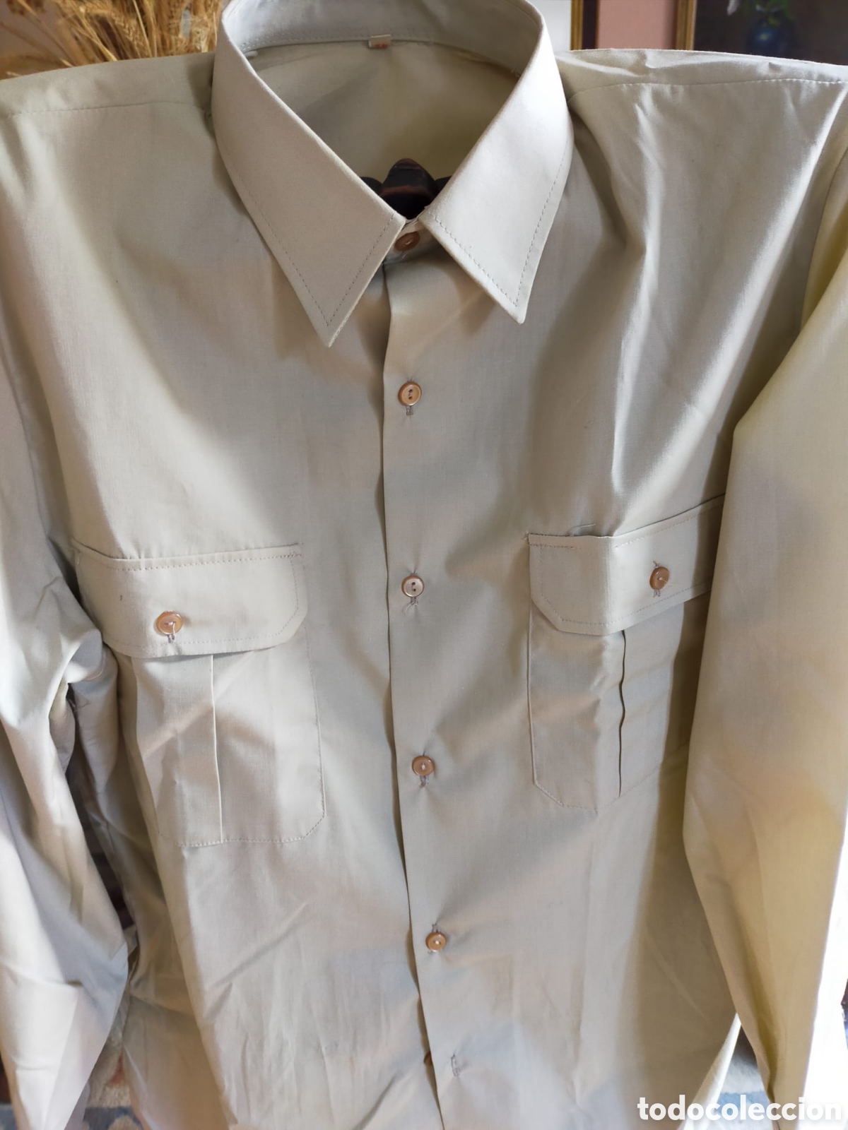 Vintage: CAMISA EJERCITO ESPA&Ntilde;OL 1975 TALLA 42 - Foto 3