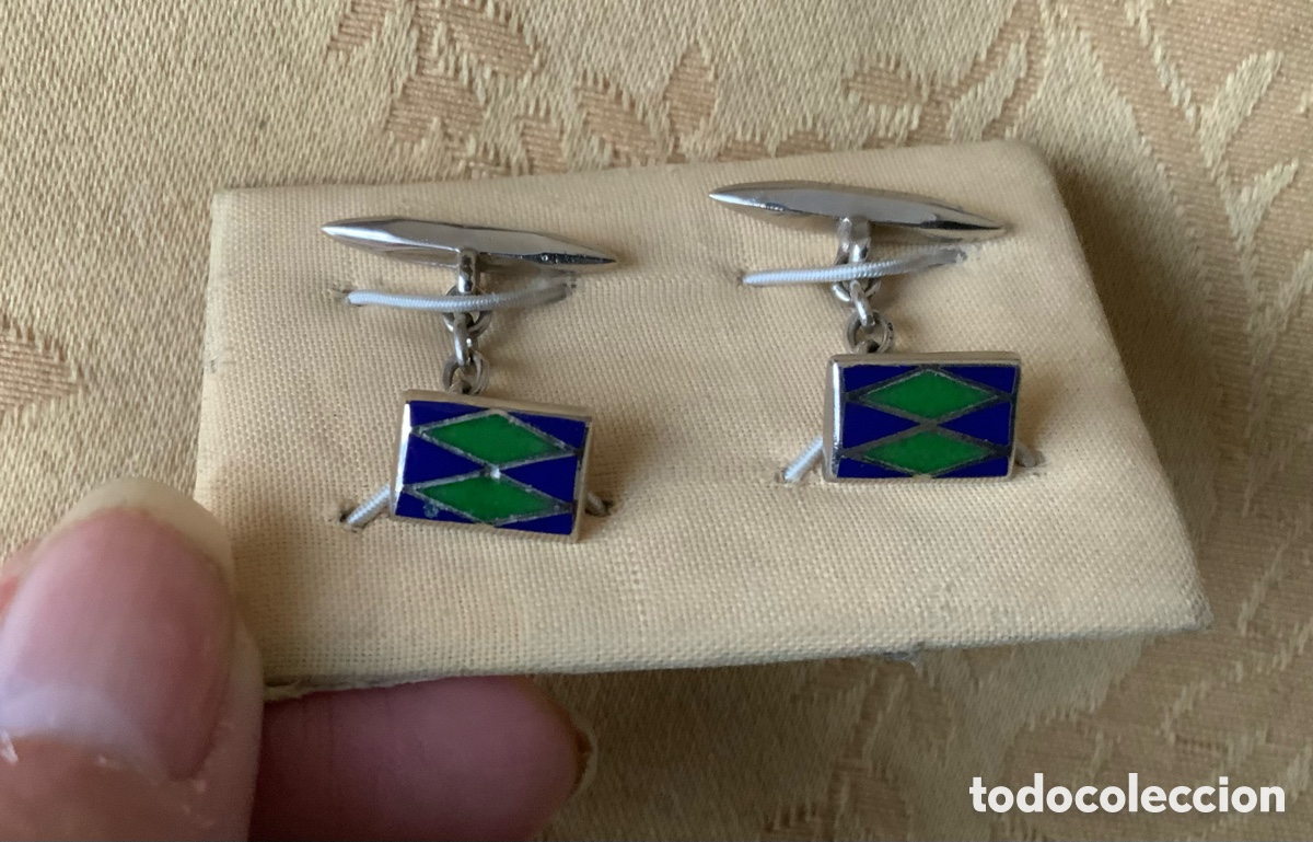 Vintage: ANTIGUOS GEMELOS ESMALTADOS - Foto 1