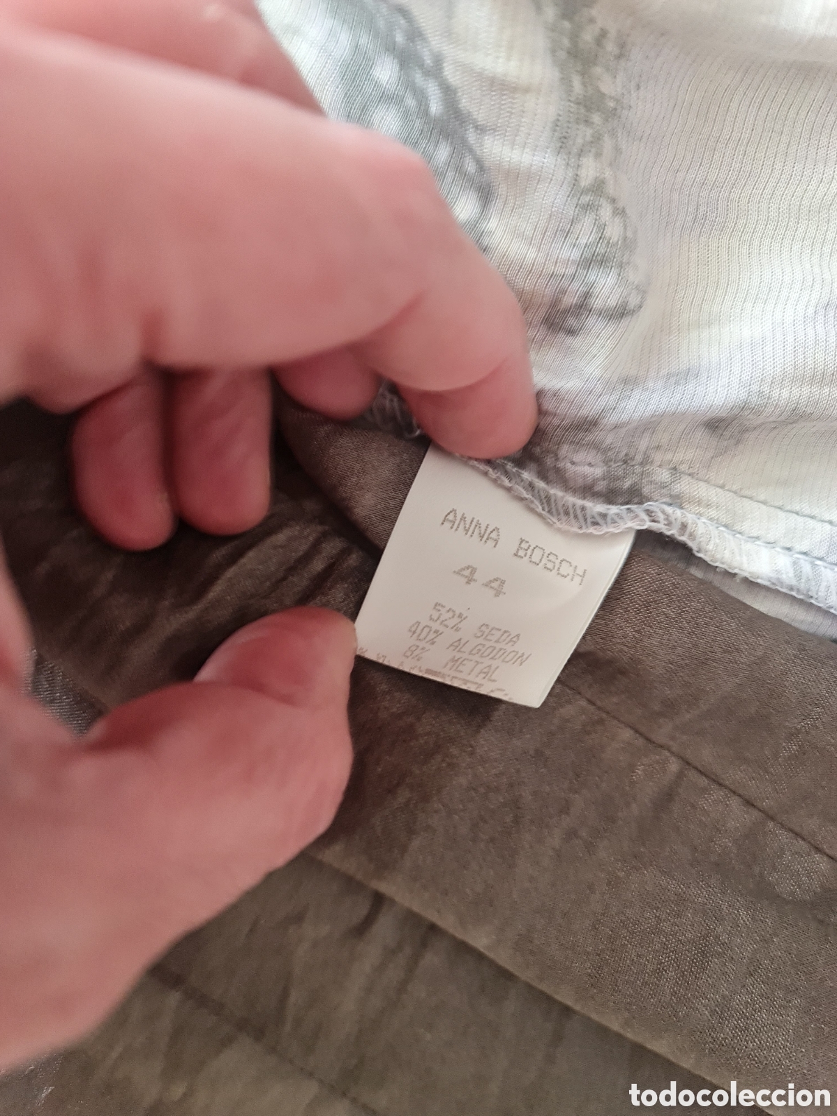 Vintage: Anna Bosch EXCLUSIVO Seda/Algod&oacute;n T.L Sin uso - Foto 18