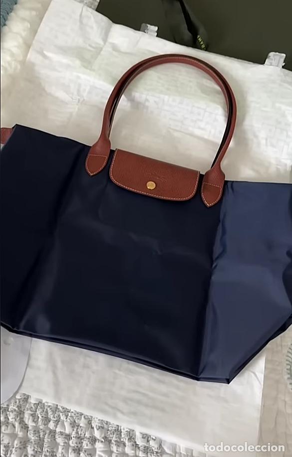 Vintage: bolso de hombro Longchamp Le pliage large azul navy