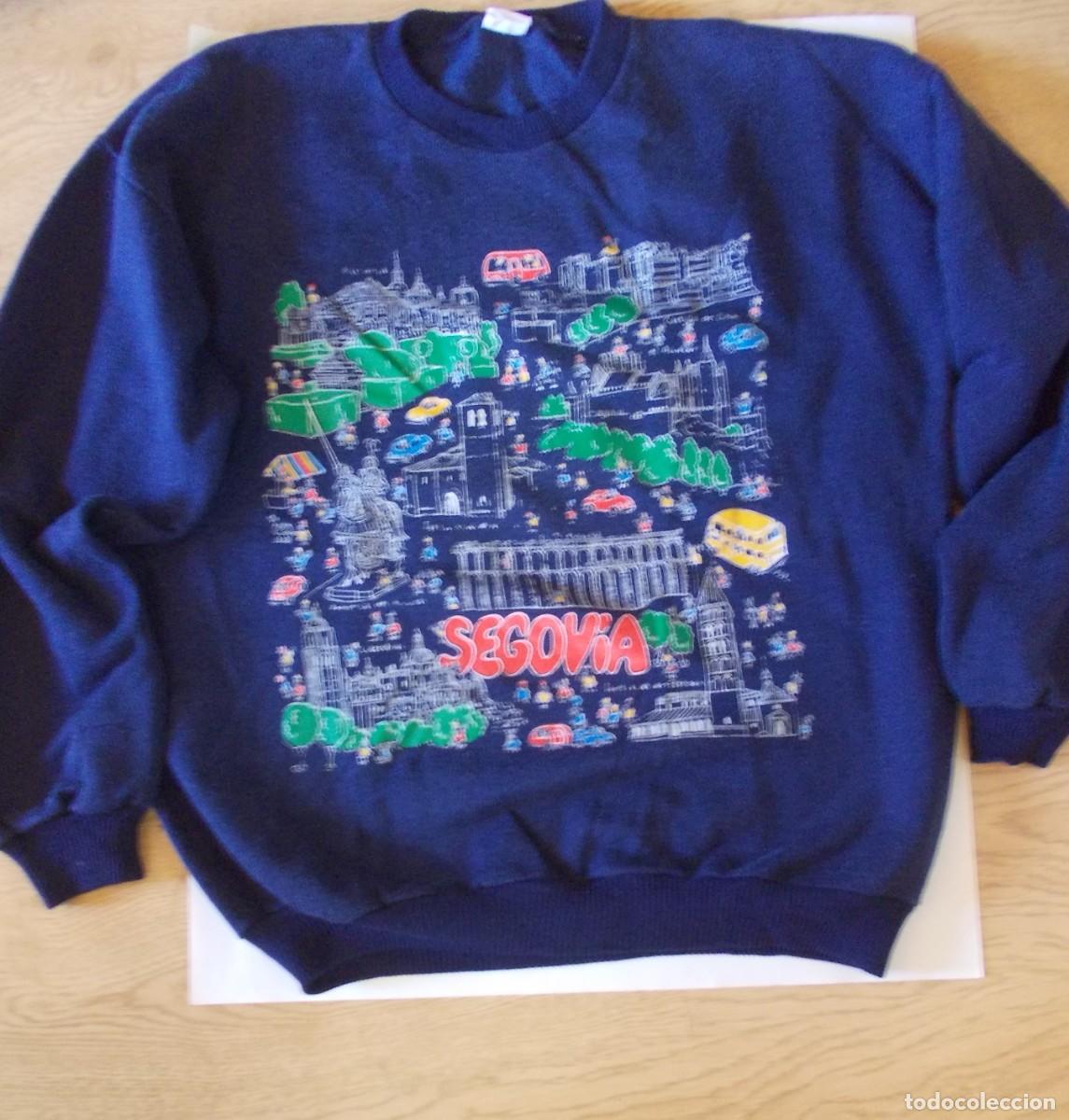 Vintage: Sudadera SEGOVIA ilustraci&oacute;n tur&iacute;stica retro marca SAFON algod&oacute;n grueso