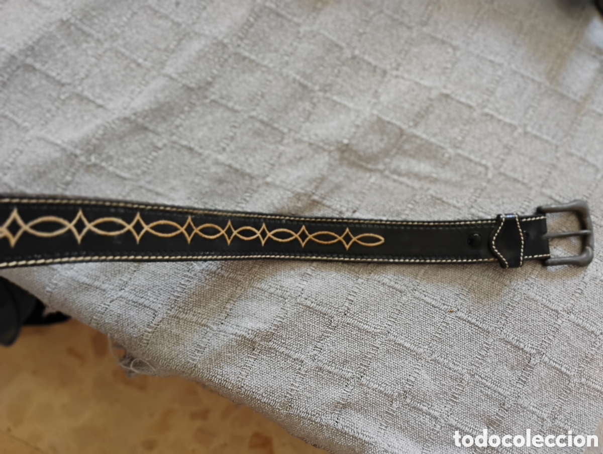 Vintage: Cintur&oacute;n de cuero bordado - Foto 2