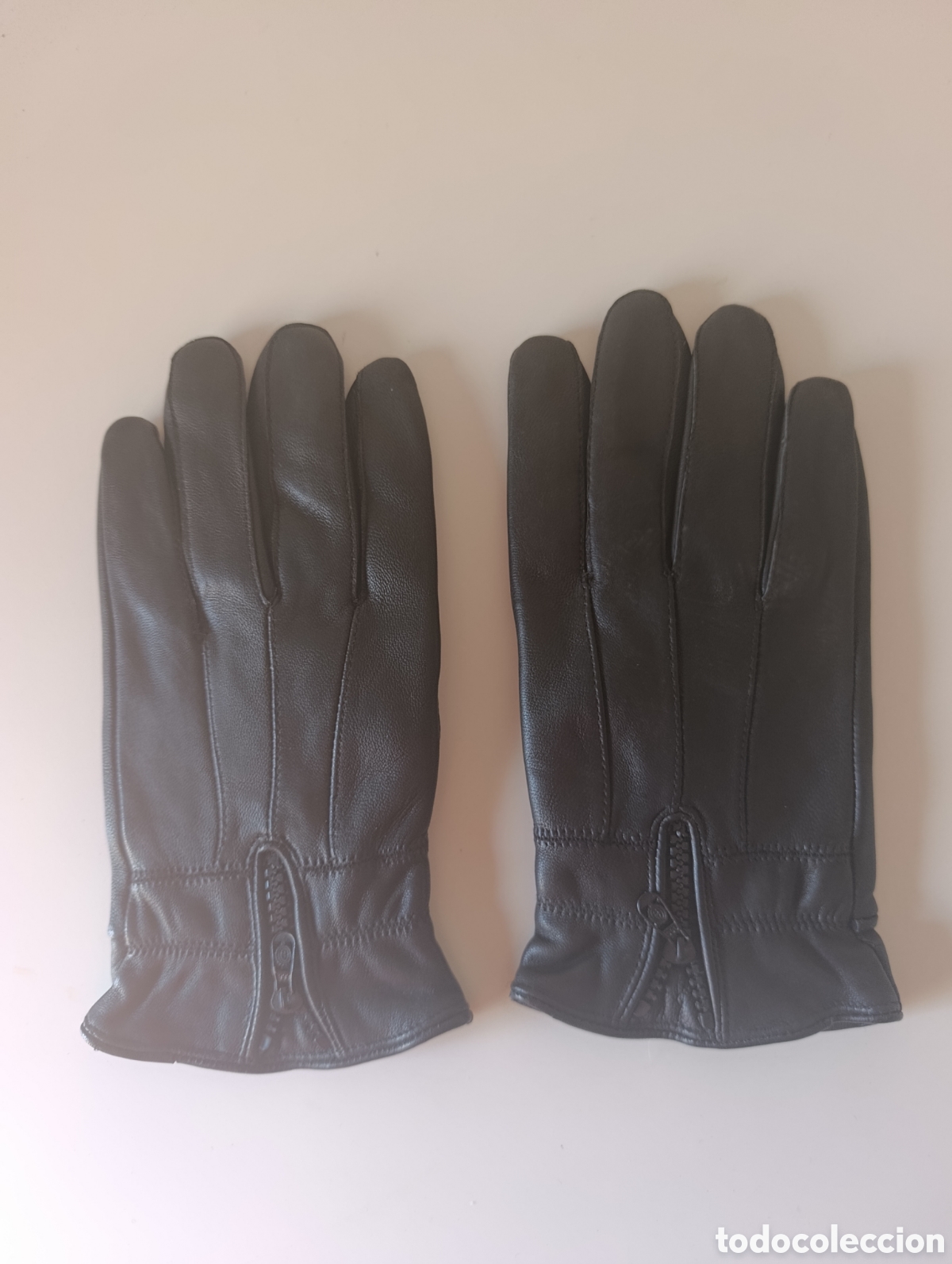 Vintage: Guantes hombre piel negros