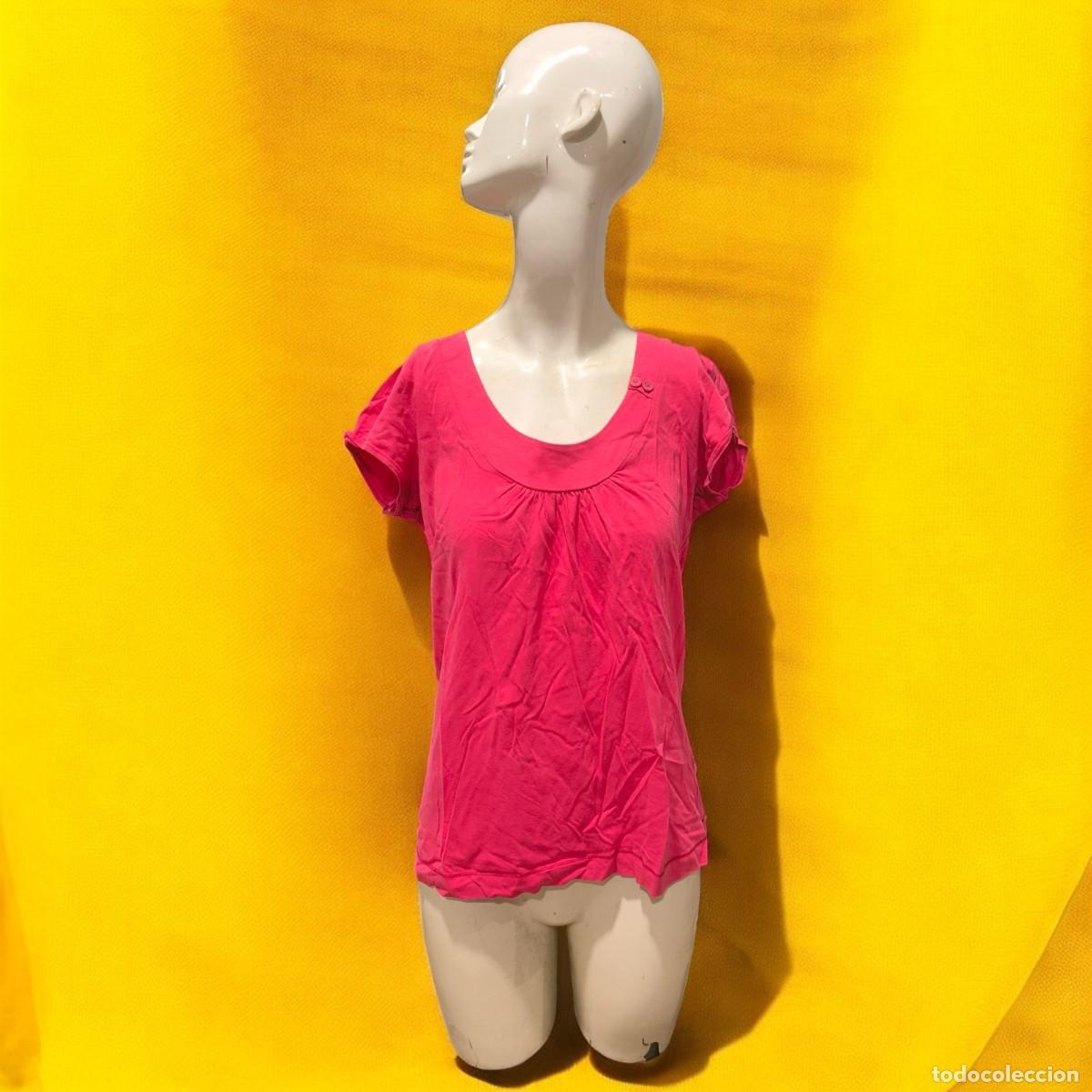 Vintage: Camiseta Mujer ESPRIT Rosa Fucsia Manga Corta Talla L