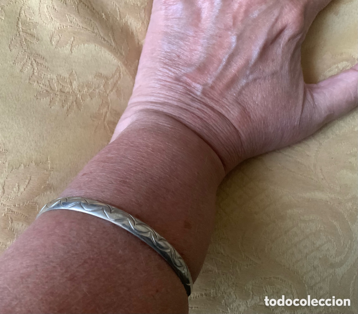 Vintage: PULSERA DE PLATA 925 R&Iacute;GIDA REPUJADA - Foto 5