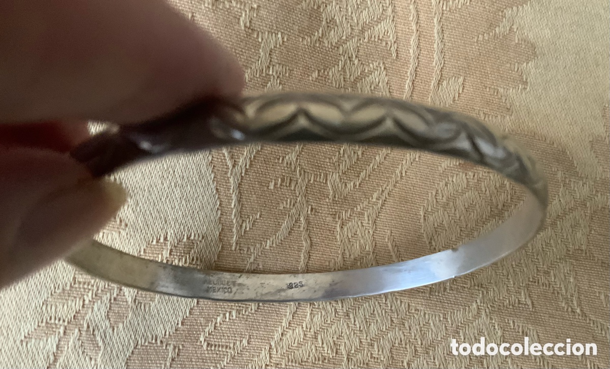 Vintage: PULSERA DE PLATA 925 R&Iacute;GIDA REPUJADA - Foto 9