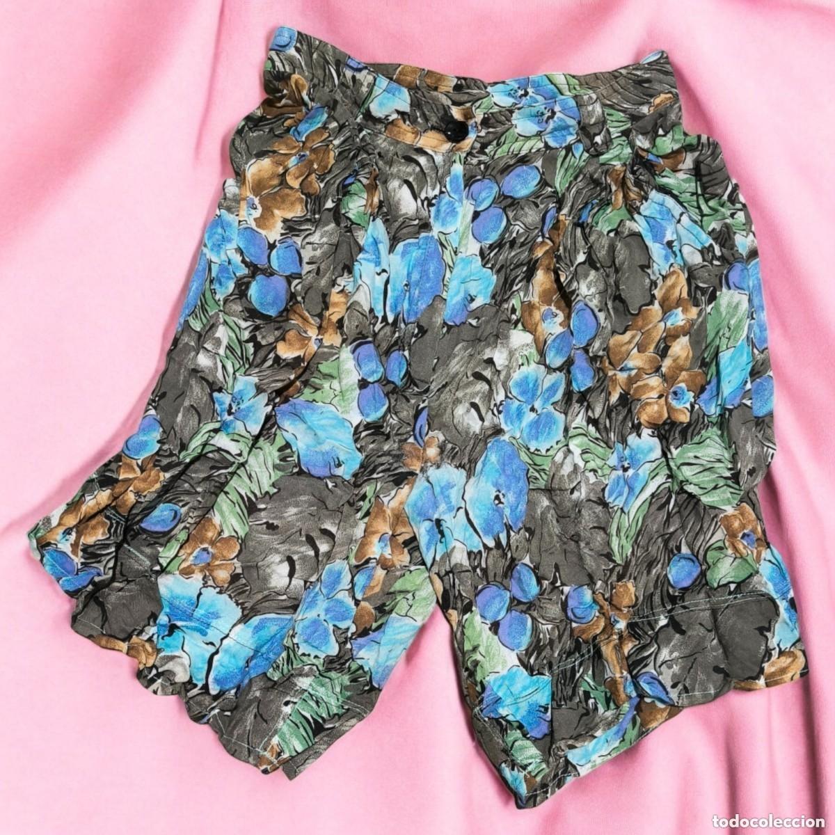 Vintage: Pantal&oacute;n Corto De Mujer Estampado Floral &ndash; Dise&ntilde;o Fresco Y Alegre Talla S M