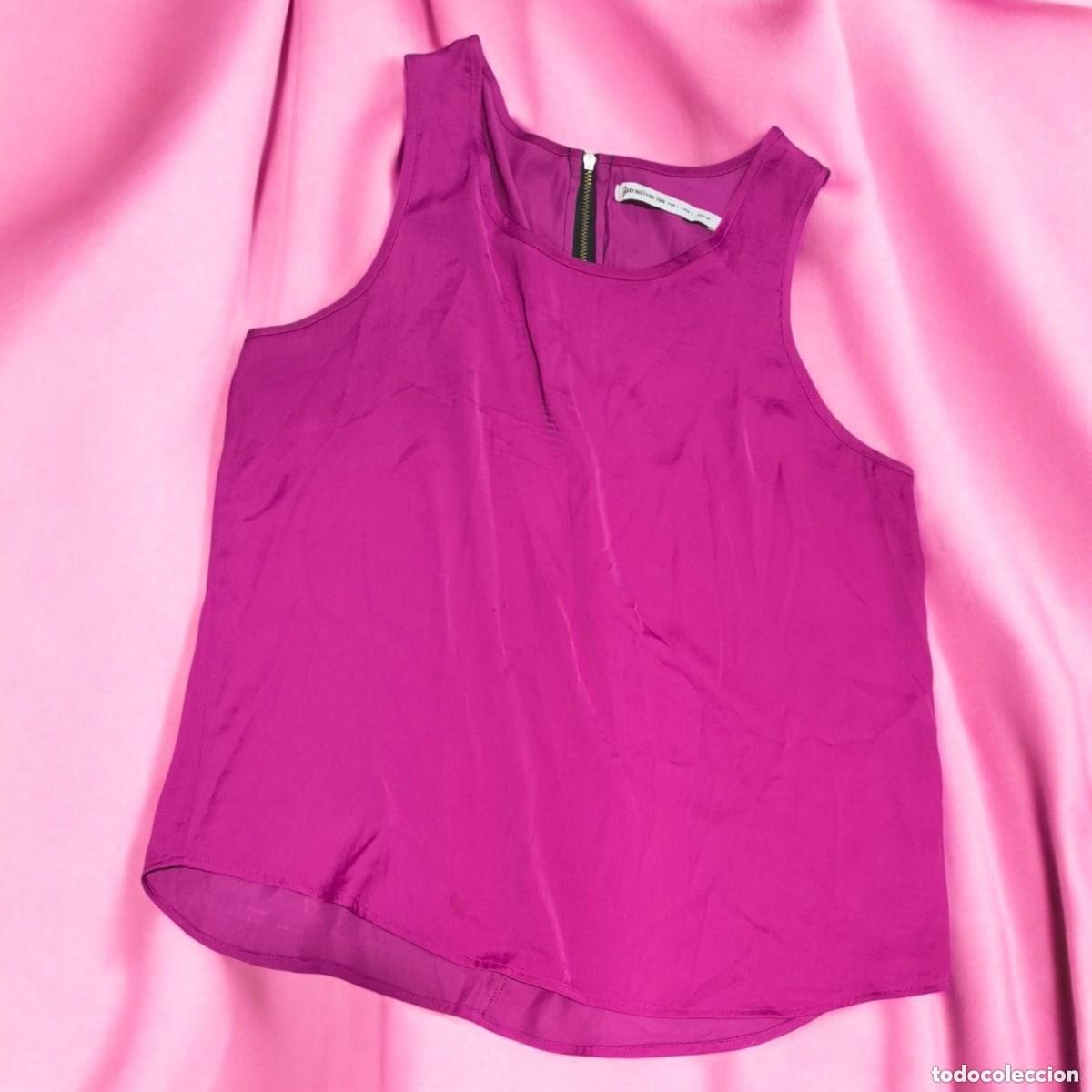 Vintage: Top De Mujer Violeta Stradivarius Talla L &ndash; Elegancia Minimalista Con Cremallera