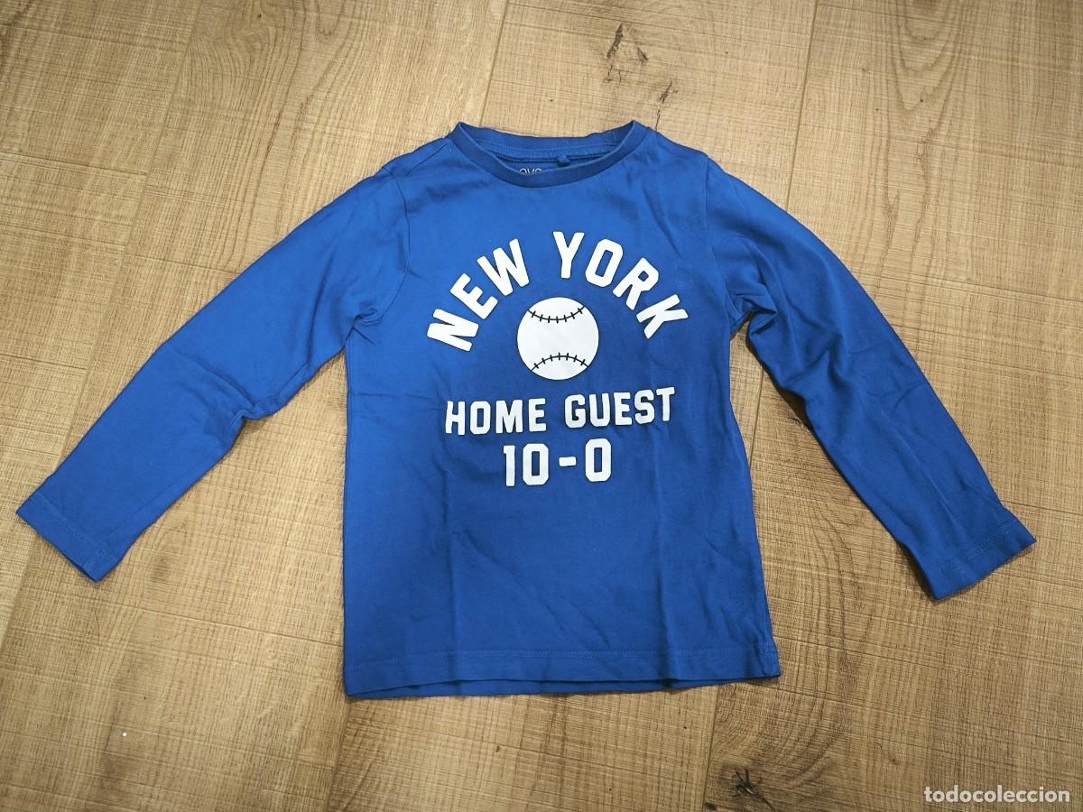 Vintage: Camiseta Ni&ntilde;o New York Manga Larga Talla 3-4 A&ntilde;os &ndash; Estilo Deportivo Casual