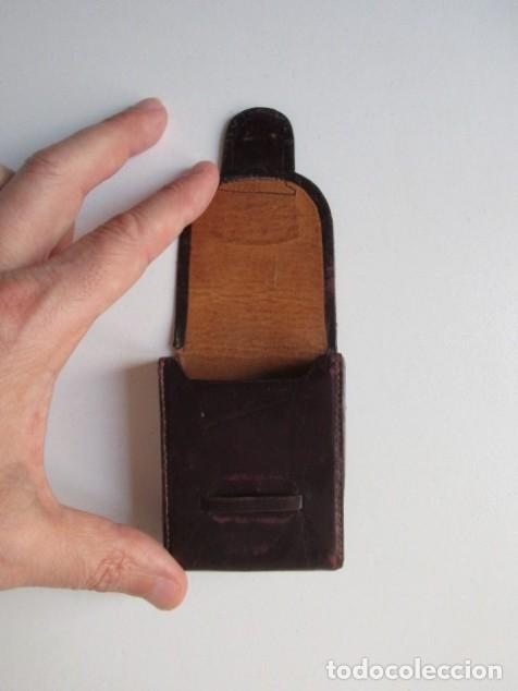 Vintage: PITILLERA DE PIEL - COLOR MARR&Oacute;N OSCURO - GRANATE