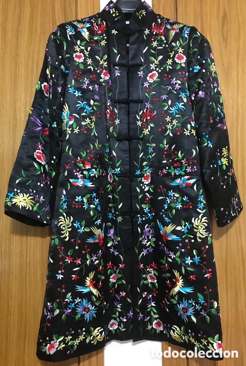 Vintage: Chaqueta bordada, flores y p&aacute;jaros - Foto 2