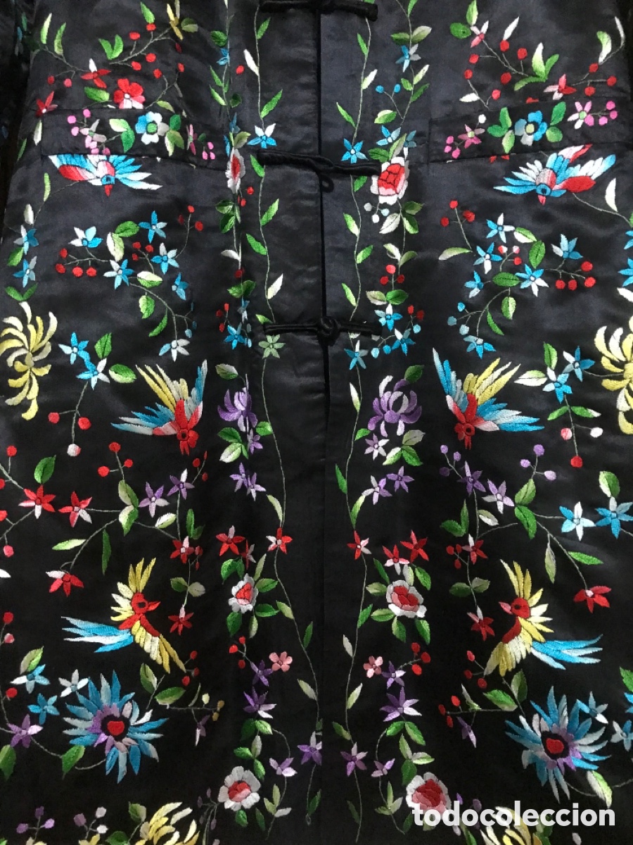 Vintage: Chaqueta bordada, flores y p&aacute;jaros - Foto 3