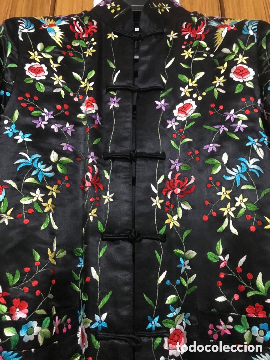 Vintage: Chaqueta bordada, flores y p&aacute;jaros - Foto 4
