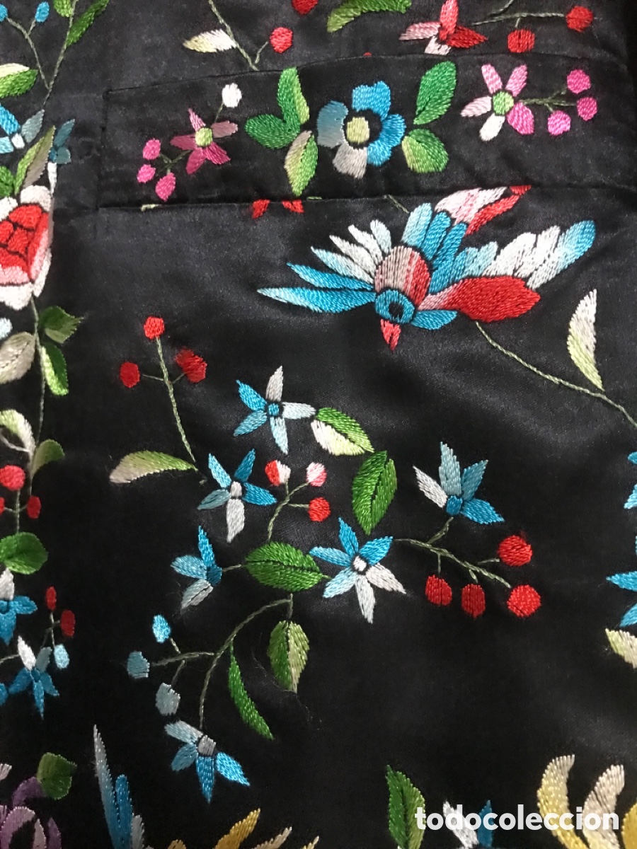 Vintage: Chaqueta bordada, flores y p&aacute;jaros - Foto 5