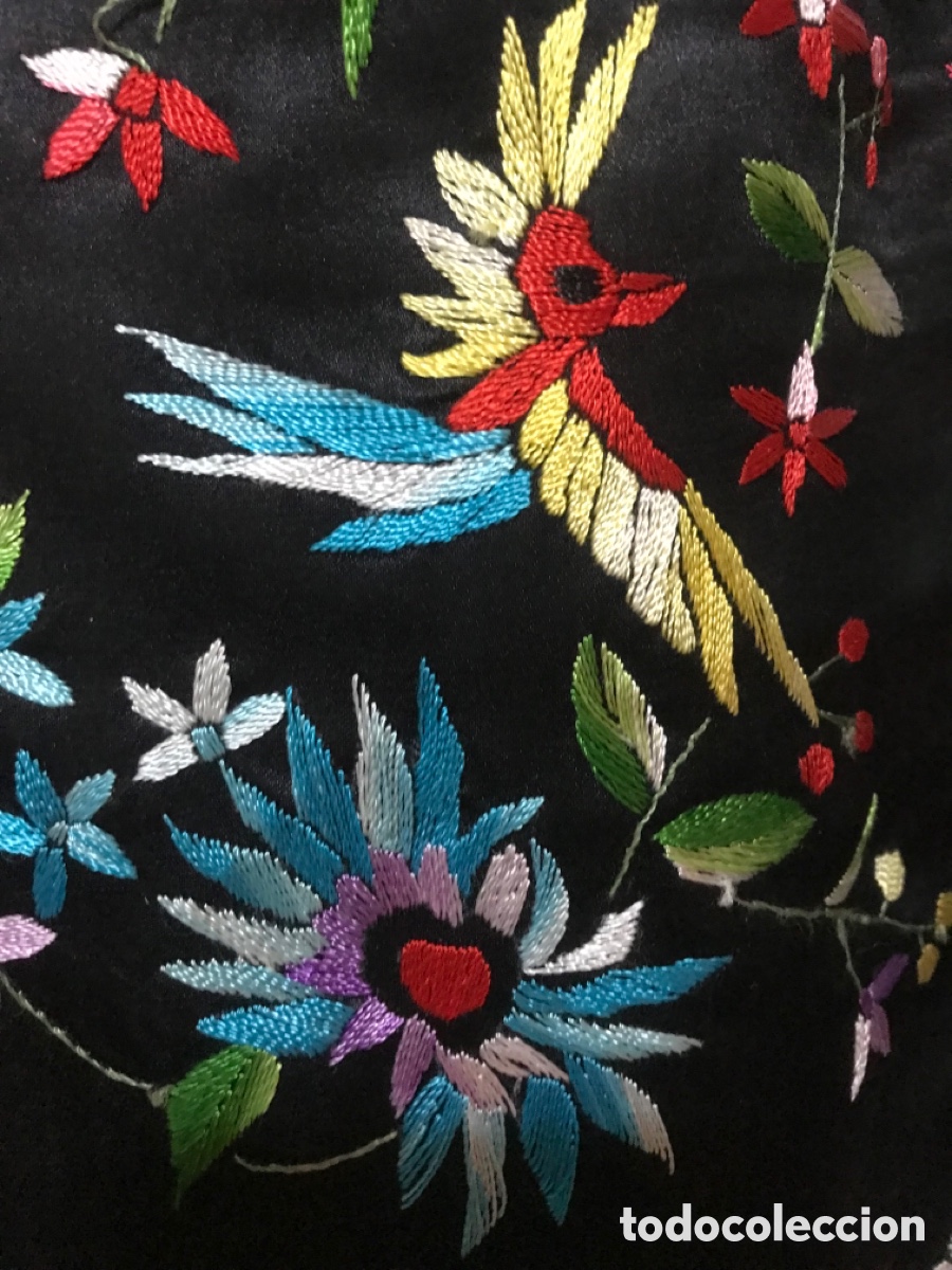 Vintage: Chaqueta bordada, flores y p&aacute;jaros - Foto 6