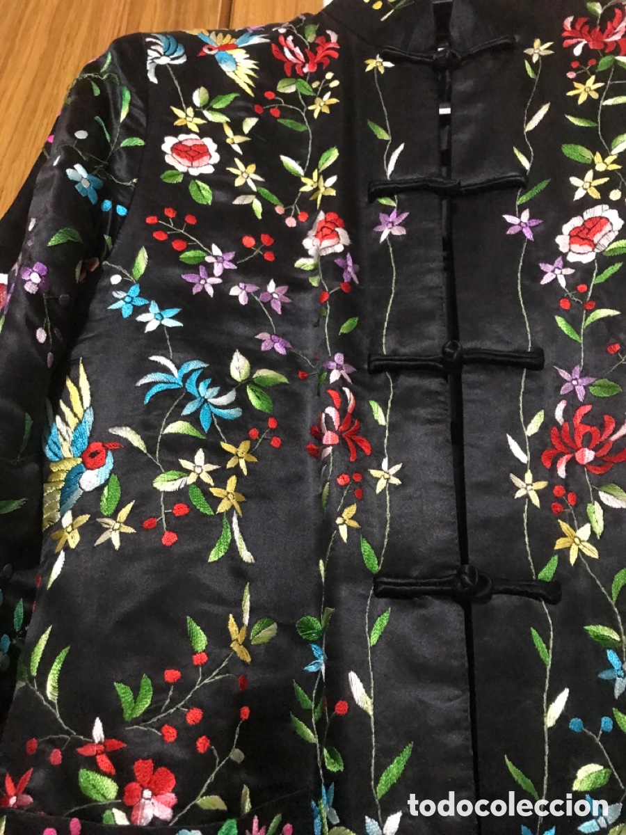 Vintage: Chaqueta bordada, flores y p&aacute;jaros - Foto 7